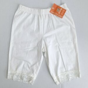 Faded Glory White Bike Shorts with Lace Trim Size Lg (10-12) Nwts